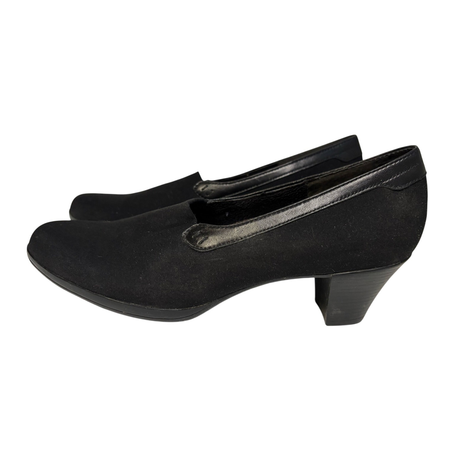 Munro American Nora Pumps Cone Heel Black Slip On Round Toe 10n Narrow